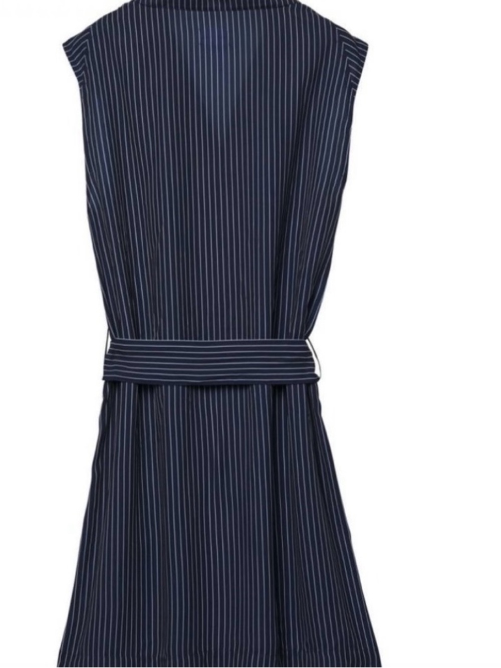 NWT Gant Navy Pinstripe Sleeveless Tie-Waist Dress XS - Picture 3 of 6